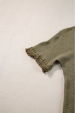 Load image into Gallery viewer, Laurel Green Fringe Trim Textured Short Two Piece Set