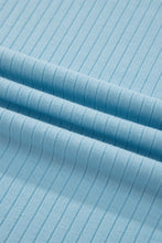 Load image into Gallery viewer, Clearly Aqua Soft Ribbed Color Block Trim Casual Short Set