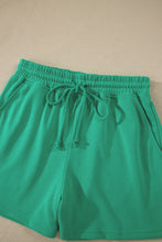 Load image into Gallery viewer, Mist Blue Solid Color Loose Tee Drawstring Shorts 2pcs Outfit