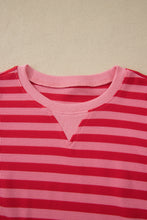 Load image into Gallery viewer, Pink Stripe Puff Short Sleeve T Shirt Matching Shorts Set