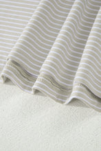 Load image into Gallery viewer, Sky Blue Stripe Dolman Sleeve Polo Shirt and Drawstring Shorts Set