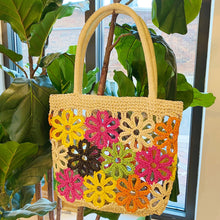 Load image into Gallery viewer, Hand Made Flower Power Tote