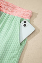 Load image into Gallery viewer, Clearly Aqua Soft Ribbed Color Block Trim Casual Short Set