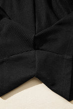 Load image into Gallery viewer, Black Ribbed Texture Baggy Drop Shoulder Pullover and Shorts Set