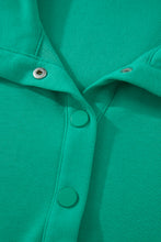 Load image into Gallery viewer, Beau Blue Solid Color Snap Button Polo Collar Short Sleeve Scallop Hem Mini Dress