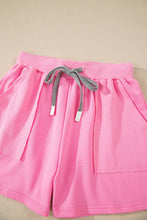 Load image into Gallery viewer, Sachet Pink V Neck Short Sleeve Top Drawstring Shorts 2pcs Set