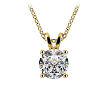 Load image into Gallery viewer, 0.5/ 0.75 Ctw Prong Set Round Diamond Pendant In White /Yellow Gold G-VS