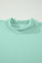 Load image into Gallery viewer, Yellow Cream Solid Color Exposed Seam Mock Neck Oversize Tee Casual Shorts 2pcs Outfit
