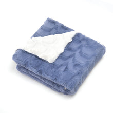 Load image into Gallery viewer, Super Cozy Blue Zig-Zag Fur Blanket
