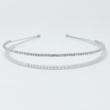 Load image into Gallery viewer, Pearls And Diamond Duo Headband