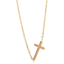 Load image into Gallery viewer, 14K gold necklace | Gold Plated Cross Pendant Necklace