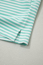 Load image into Gallery viewer, Pink Stripe Oversize Mock Neck Sweatshirt and Shorts Set
