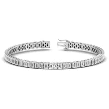 Load image into Gallery viewer, 20 CTW Emerald Cut Created Moissanite Tennis Bracelet | 14K Gold Plated | VVS Clarity
