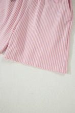 Load image into Gallery viewer, Sky Blue Stripe Dolman Sleeve Polo Shirt and Drawstring Shorts Set