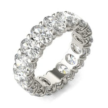 Load image into Gallery viewer, 5 5/8 CTW Oval Lab Grown Diamond Couture Classic Eternity Ring 14K White Gold (G-VS)