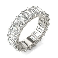 Load image into Gallery viewer, 6 1/4 CTW Emerald Lab Grown Diamond Couture Classic Eternity Ring 14K White Gold (G-VS)