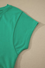 Load image into Gallery viewer, Mist Blue Solid Color Loose Tee Drawstring Shorts 2pcs Outfit