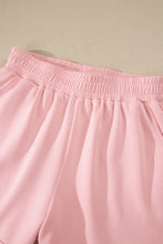 Load image into Gallery viewer, Yellow Cream Solid Color Exposed Seam Mock Neck Oversize Tee Casual Shorts 2pcs Outfit