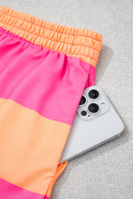 Load image into Gallery viewer, Sky Blue Stripe Seam Detail Half Zip Tee Casual Shorts 2pcs Set
