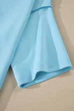 Load image into Gallery viewer, Yellow Cream Solid Color Exposed Seam Mock Neck Oversize Tee Casual Shorts 2pcs Outfit