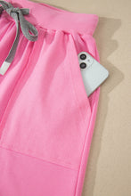 Load image into Gallery viewer, Sachet Pink V Neck Short Sleeve Top Drawstring Shorts 2pcs Set