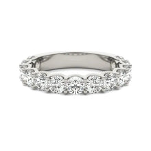 Load image into Gallery viewer, 2 1/15 CTW Lab Grown Round Cut Diamond Half Eternity Ring in 14K White Gold - G-VS