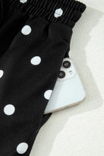 Load image into Gallery viewer, Yellow Exposed Seam Detail Polka Dot Loose Tee Drawstring Shorts Set