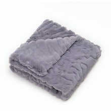 Load image into Gallery viewer, Ultra-Soft Solid Grey Fur Blanket