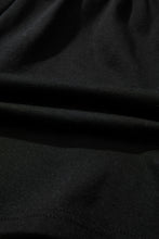 Load image into Gallery viewer, Black Contrast Leopard Bow Patched V Neck Loose Tee Drawstring Shorts 2pcs Outfit