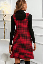 Load image into Gallery viewer, Red Houndstooth Print V Neck Sleeveless Mini Dress