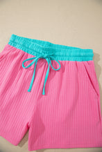 Load image into Gallery viewer, Clearly Aqua Soft Ribbed Color Block Trim Casual Short Set