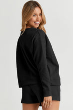 Load image into Gallery viewer, Green Textured Long Sleeve Top and Drawstring Shorts Set