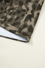 Load image into Gallery viewer, Brown Leopard Print Crew Neck Short Set