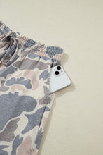 Load image into Gallery viewer, Multicolour Camouflage Loose Tee Drawstring Shorts 2pcs Outfit