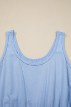 Load image into Gallery viewer, Sky Blue Mineral Wash Elastic Waist Tank Dress with Side Pockets