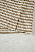 Load image into Gallery viewer, Brown Stripe Breathable Textured Knit Short 2pcs Set
