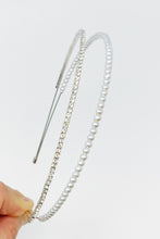 Load image into Gallery viewer, Pearls And Diamond Duo Headband