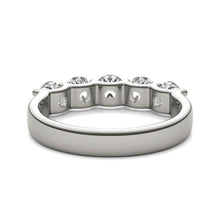 Load image into Gallery viewer, AGI Certified 1 1/4 CTW Round Lab Grown Diamond (G/VS) Five Stone Anniversary Band in 14K White Gold