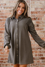 Load image into Gallery viewer, Simply Taupe Waffle Knit Shirt Tunic Dress