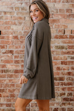 Load image into Gallery viewer, Simply Taupe Waffle Knit Shirt Tunic Dress