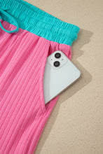 Load image into Gallery viewer, Clearly Aqua Soft Ribbed Color Block Trim Casual Short Set