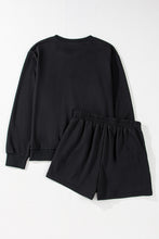 Load image into Gallery viewer, Black GAME DAY Rugby Football Graphic Pullover and Shorts Casual Outfit