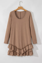 Load image into Gallery viewer, Goat Scoop Neck Tiered Ruffled Hem Long Sleeve Mini Dress