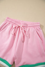 Load image into Gallery viewer, Bonbon Striped Trim Casual Tee Drawstring Shorts 2pcs Set