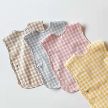 Load image into Gallery viewer, Fashion Plaid Waterproof Cotton Bib for Infants and Kids