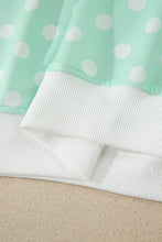 Load image into Gallery viewer, Pink Polka Dot Print Color Block Trim Mock Neck Short Set