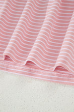Load image into Gallery viewer, Sky Blue Stripe Dolman Sleeve Polo Shirt and Drawstring Shorts Set