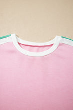 Load image into Gallery viewer, Bonbon Striped Trim Casual Tee Drawstring Shorts 2pcs Set