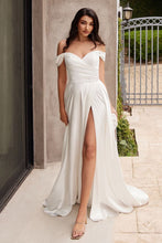 Load image into Gallery viewer, Off The Shoulder Bridal A-Line Satin Dress
