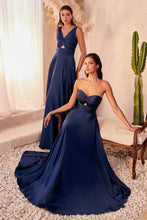 Load image into Gallery viewer, Strapless A-Line Satin Keyhole Dress